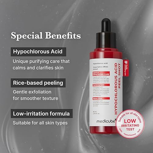 MEDICUBE PEEL SHOT EXFOLIATING SERUM WITH HYPOCHLOROUS ACID FOR BLACKHEADS HYDRATION 2.7OZ