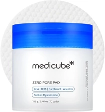 MEDICUBE ZERO PORE PAD 2.0 DUAL-TEXTURE EXFOLIATING TONER PADS WITH AHA BHA, 70 COUNT
