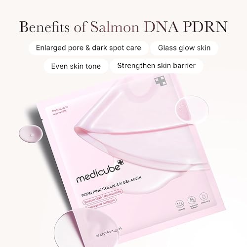 MEDICUBE SALMON DNA JELLY GEL MASK 4-PACK HYDRATING, FIRMING OVERNIGHT KOREAN SKINCARE