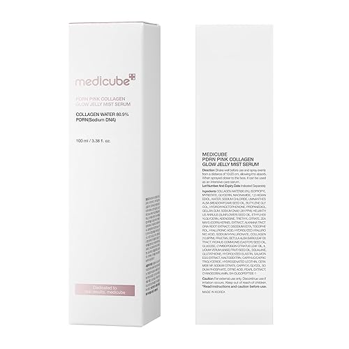 MEDICUBE JELLY MIST SERUM WITH PINK PDRN COLLAGEN HYDRATING GLOW SPRAY WITH NIACINAMIDE HYALURONIC A
