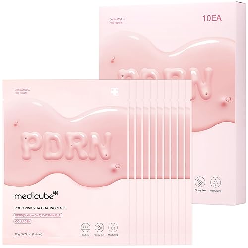 MEDICUBE SALMON DNA PDRN PINK VITA SHEET MASK 10EA HYDRATING, FIRMING KOREAN SKINCARE