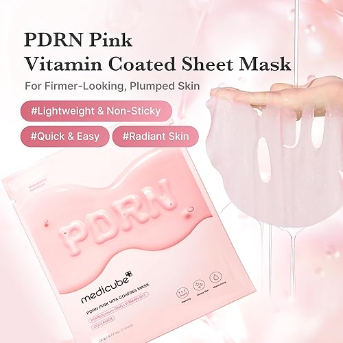 MEDICUBE SALMON DNA PDRN PINK VITA SHEET MASK 10EA HYDRATING, FIRMING KOREAN SKINCARE