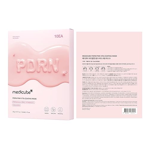 MEDICUBE SALMON DNA PDRN PINK VITA SHEET MASK 10EA HYDRATING, FIRMING KOREAN SKINCARE