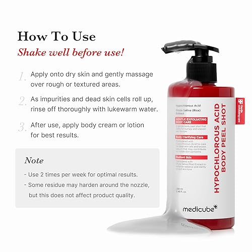 MEDICUBE BODY PEEL SHOT EXFOLIATING SERUM WITH HYPOCHLOROUS ACID FOR SMOOTH, HYDRATED SKIN