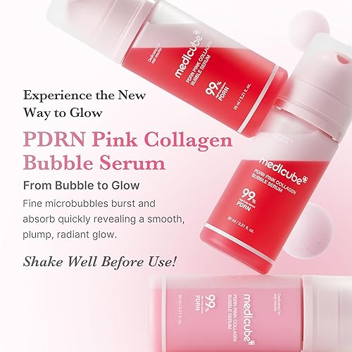 MEDICUBE PDRN PINK COLLAGEN BUBBLE SERUM FIRMING, FAST-ABSORBING GLOW FOR RADIANT SKIN