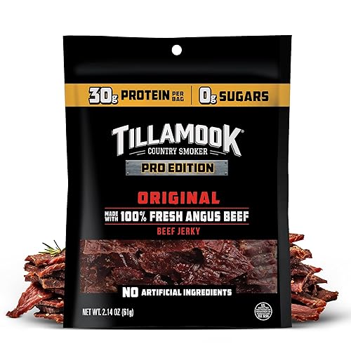 TILLAMOOK ZERO SUGAR BEEF JERKY 3-PACK, HARDWOOD SMOKED ANGUS, KETO, LOW CARB, GLUTEN-FREE