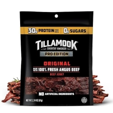 TILLAMOOK ZERO SUGAR BEEF JERKY, HARDWOOD SMOKED ANGUS, KETO, LOW CARB, GLUTEN FREE 2.14OZ