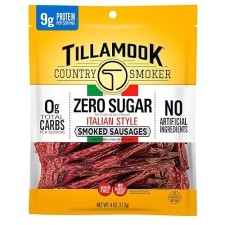 TILLAMOOK COUNTRY SMOKER ITALIAN SMOKED SAUSAGE 4OZ - ZERO SUGAR, LOW CARB, HIGH PROTEIN KETO SNACK