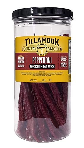 TILLAMOOK COUNTRY SMOKER PEPPERONI STICKS 20 COUNT ZERO SUGAR ORIGINAL SMOKED SAUSAGES 10OZ