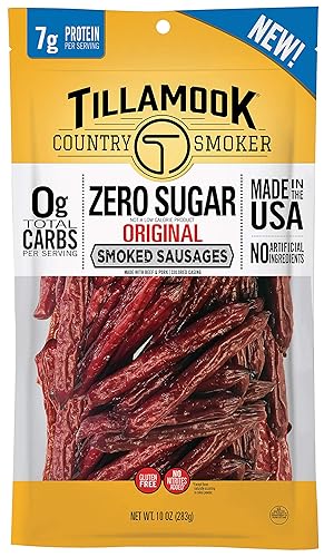 TILLAMOOK COUNTRY SMOKER PEPPERONI STICKS 20 COUNT ZERO SUGAR ORIGINAL SMOKED SAUSAGES 10OZ