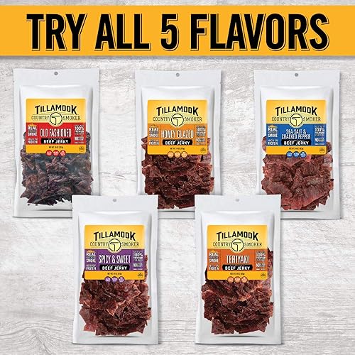 TILLAMOOK COUNTRY SMOKER SPICY SWEET HARDWOOD SMOKED BEEF JERKY, 10 OZ