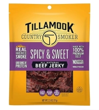 TILLAMOOK COUNTRY SMOKER SPICY SWEET HARDWOOD SMOKED BEEF JERKY, 2.5 OZ PACK