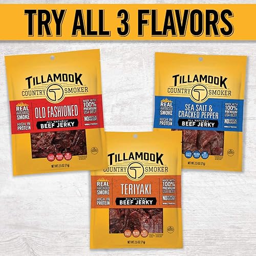 TILLAMOOK COUNTRY SMOKER HARDWOOD SMOKED BEEF JERKY SEA SALT CRACKED PEPPER 2.5 OZ