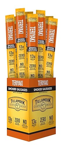 TILLAMOOK COUNTRY SMOKER TERIYAKI HARDWOOD SMOKED SAUSAGES, 1.44 OZ, 24 COUNT PACK