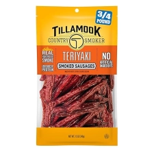 TILLAMOOK COUNTRY SMOKER TERIYAKI HARDWOOD SMOKED SAUSAGES, 12 OZ PACK