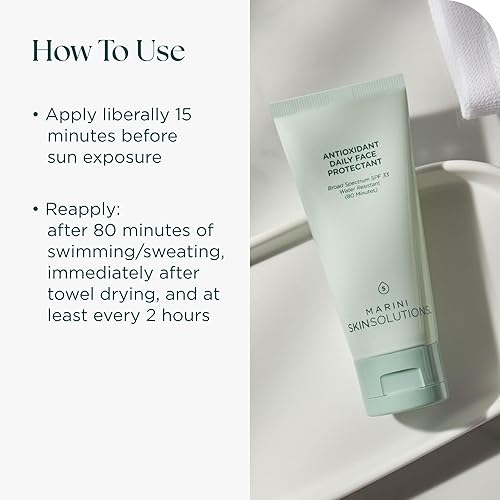 MARINI SKINSOLUTIONS ANTIOXIDANT DAILY FACE SUNSCREEN SPF 33 - WATER RESISTANT 80 MIN, 2 OZ