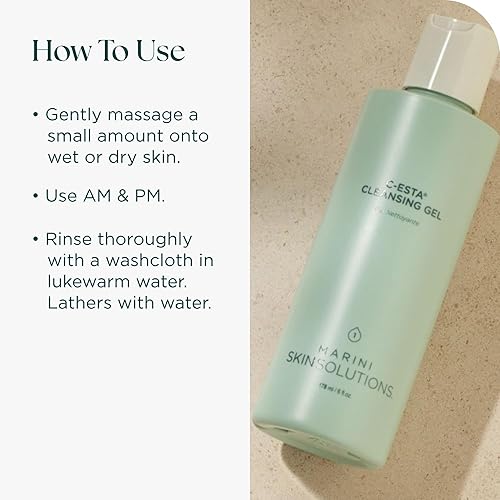 MARINI SKINSOLUTIONS C-ESTA VITAMIN C FACE CLEANSER GEL WITH DMAE, CRUELTY-FREE, 6 FL OZ