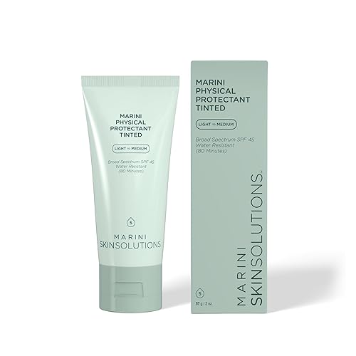 MARINI SKINSOLUTIONS SPF 45 TINTED PHYSICAL SUNSCREEN LIGHT TO MEDIUM, WATER RESISTANT 2 OZ