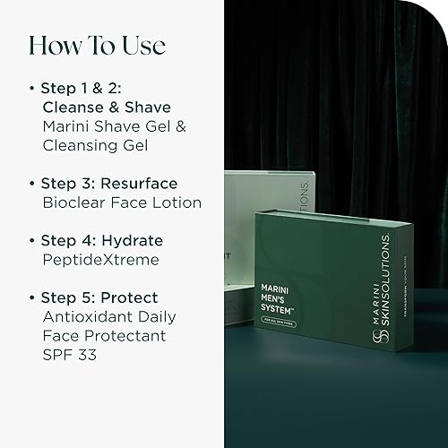 MARINI SKINSOLUTIONS MEN S SKINCARE SYSTEM - CRUELTY-FREE, SHAVE GEL, LOTION, SPF 33 - USA MADE