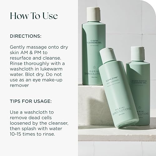 MARINI SKINSOLUTIONS CLEAN ZYME EXFOLIATING FACE CLEANSER WITH PAPAIN ENZYMES, 6 OZ