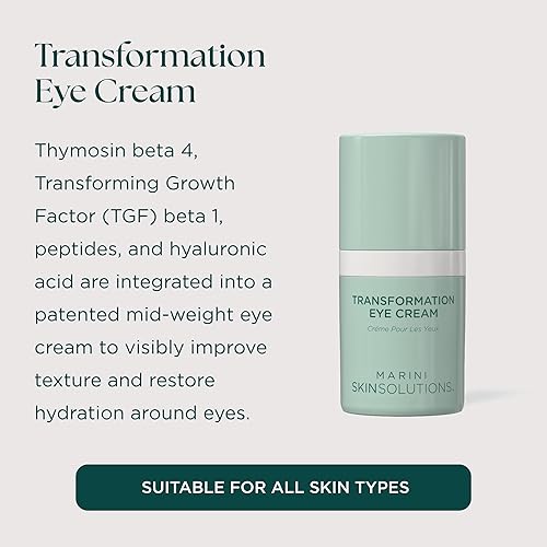 MARINI SKINSOLUTIONS EYE CREAM WITH PEPTIDES HYALURONIC ACID - ANTI-AGING, HYDRATING, 0.5 OZ