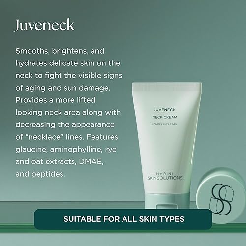 MARINI SKINSOLUTIONS JUVENECK NECK CREAM WITH PEPTIDES, DMAE HYALURONIC ACID 1.7 OZ USA MADE