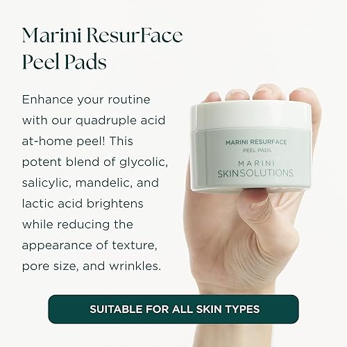 MARINI SKINSOLUTIONS RESURFACE PEEL PADS WITH GLYCOLIC SALICYLIC ACID FOR TEXTURE WRINKLES - 30 COUN