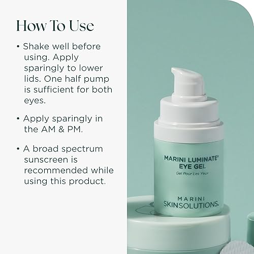 MARINI SKINSOLUTIONS LUMINATE EYE GEL WITH RETINOL PEPTIDES FOR DARK CIRCLES WRINKLES 0.5OZ