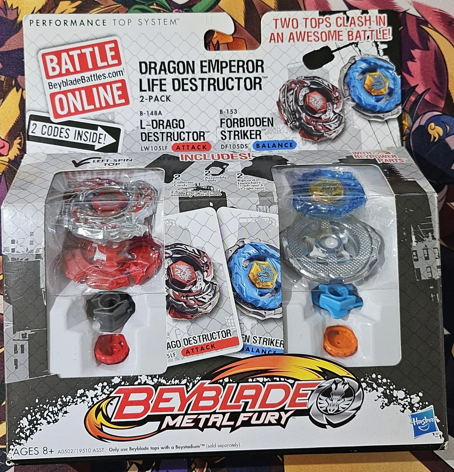 BEYBLADE METAL FURY - 2 PACK L-DRAGO DESTRUCTOR & FORBIDDEN STRIKER NEW HASBRO