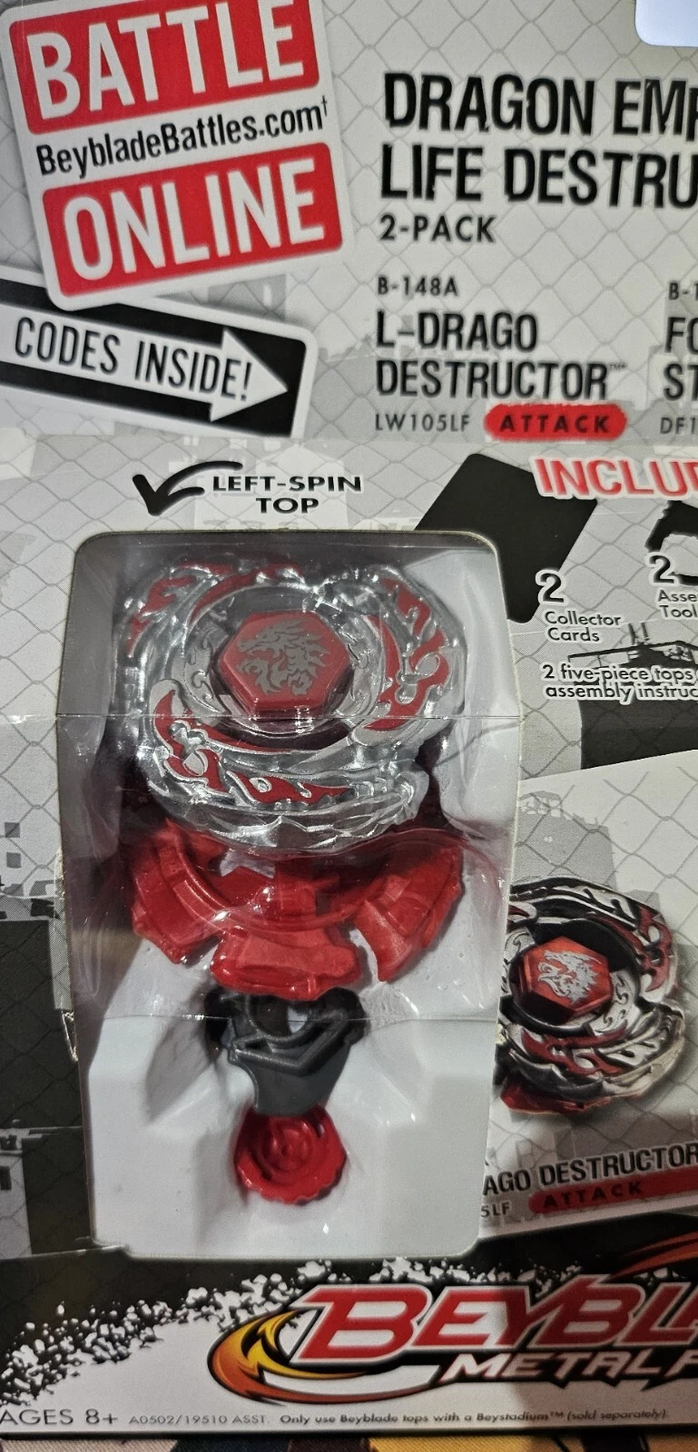BEYBLADE METAL FURY - 2 PACK L-DRAGO DESTRUCTOR & FORBIDDEN STRIKER NEW HASBRO