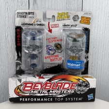 BEYBLADE METAL MASTERS DRAGON BITE STRIKE 2-PACK LIGHTNING L-DRAGO & EARTH WOLF
