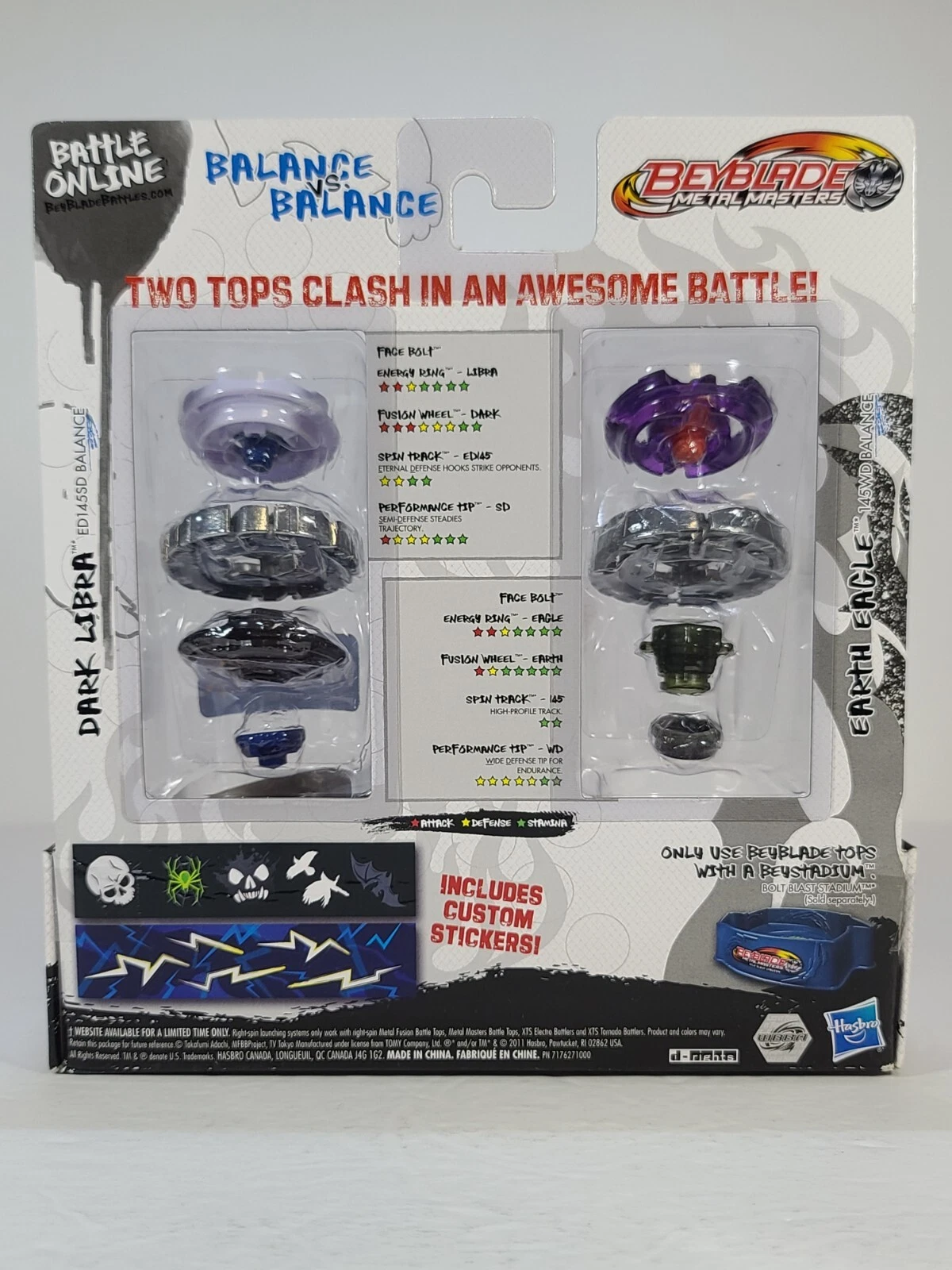 BEYBLADE METAL MASTERS WING SMASH 2 PACK EARTH EAGLE & DARK LIBRA