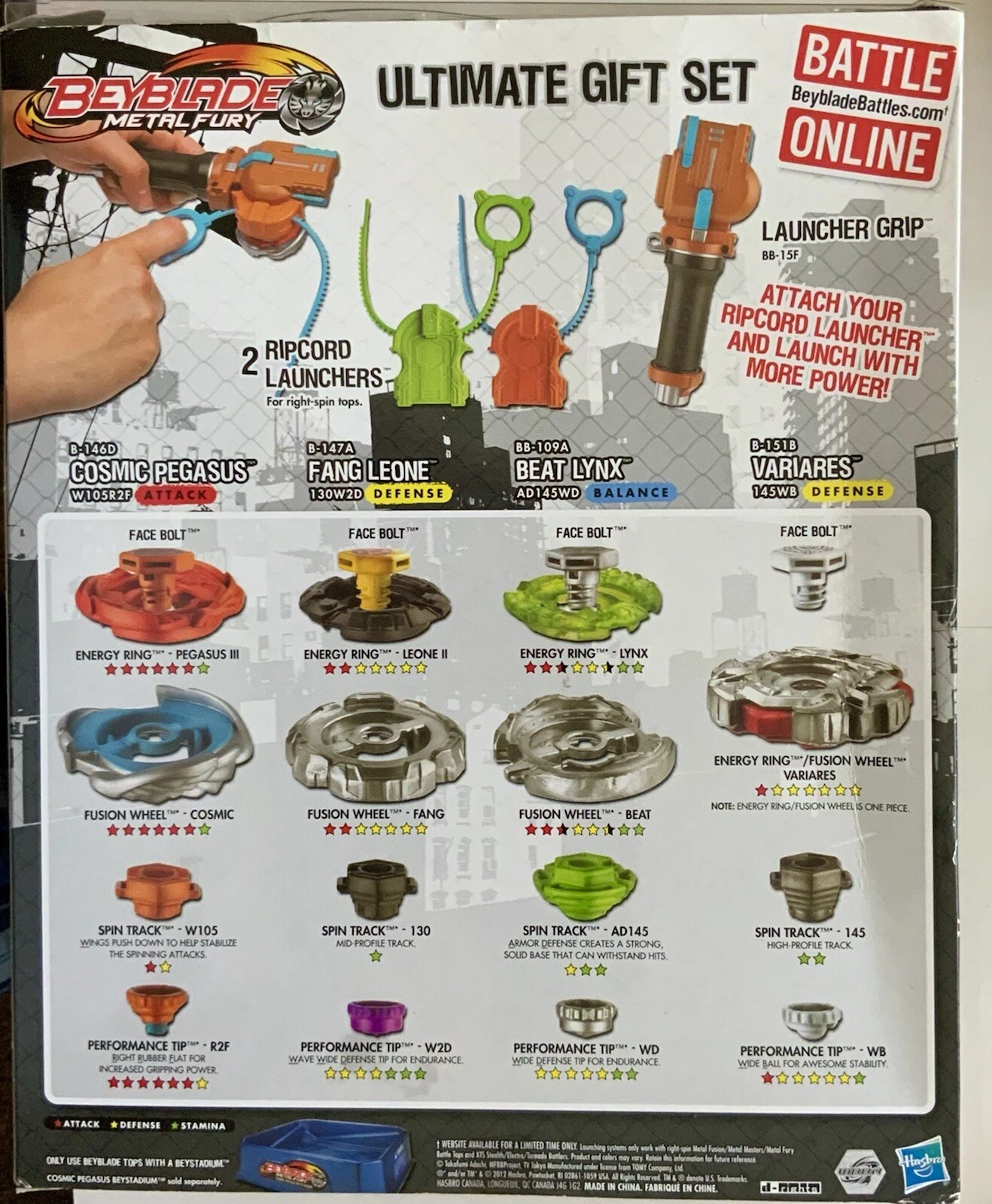 BEYBLADE METAL FURY ULTIMATE GIFT SET FANG LEONE, BEAT LYNX, VARIARES