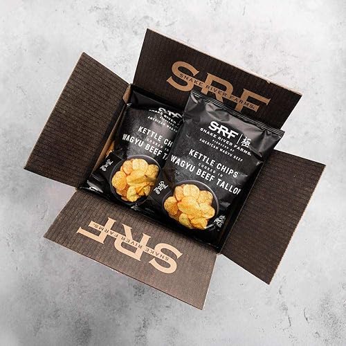 SNAKE RIVER FARMS WAGYU TALLOW KETTLE CHIPS 6OZ, GLUTEN SEED OIL FREE, 5 PACK