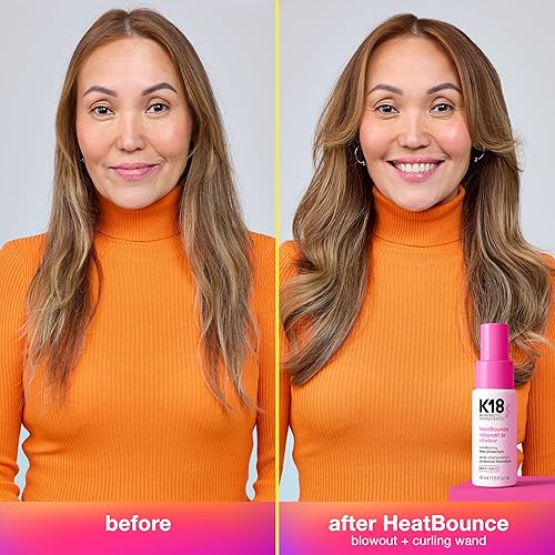 K18 HEATBOUNCE LEAVE-IN HEAT PROTECTANT SPRAY LIGHTWEIGHT CONDITIONER, 450 PROTECTION, SMOOTH DETANG