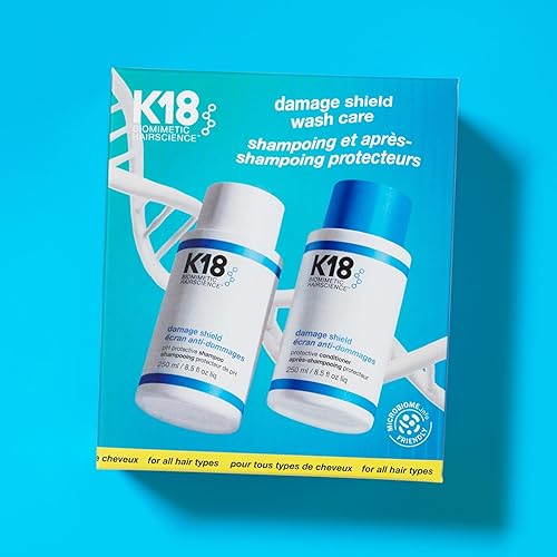 K18 DAMAGE SHIELD WASH CARE SET COLOR-SAFE SHAMPOO CONDITIONER FOR FRIZZ, TANGLE DAMAGE