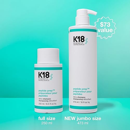 K18 PEPTIDE PREP COLOR-SAFE DETOX SHAMPOO PH-BALANCED, NON-STRIPPING, REMOVES BUILDUP OILS