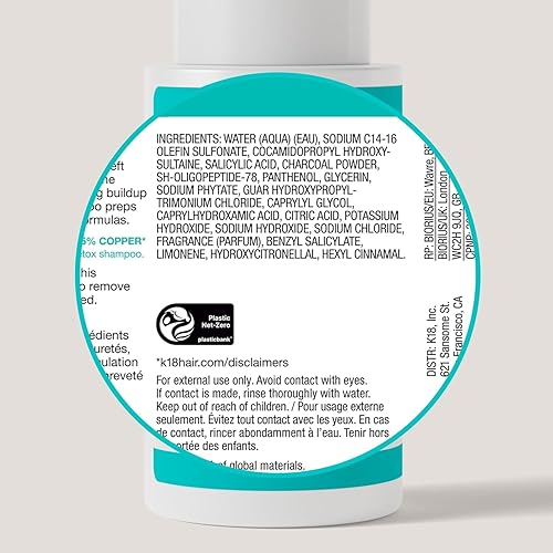 K18 PEPTIDE PREP COLOR-SAFE DETOX SHAMPOO PH-BALANCED, NON-STRIPPING, REMOVES BUILDUP OILS