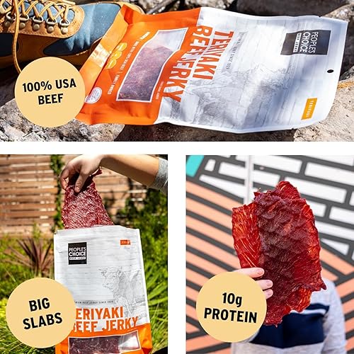 PEOPLE S CHOICE TERIYAKI BEEF JERKY THIN-SLICED WHOLE MUSCLE SLAB, 15 COUNT, 19.2 OZ BAG