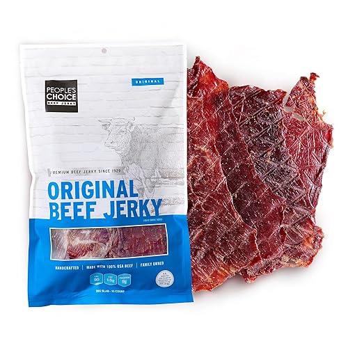 PEOPLE S CHOICE ORIGINAL BEEF JERKY BIG SLAB THIN-SLICED WHOLE MUSCLE, 9G PROTEIN, 15 COUNT