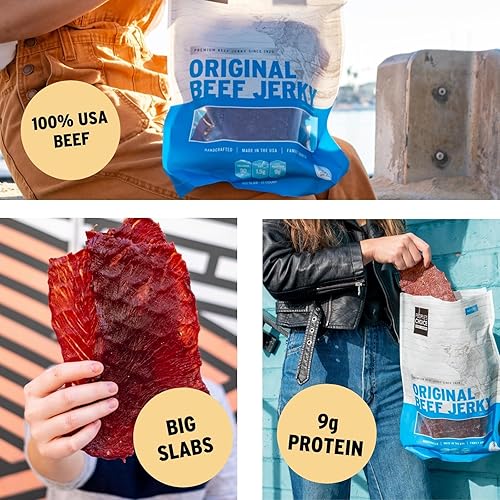 PEOPLE S CHOICE ORIGINAL BEEF JERKY BIG SLAB THIN-SLICED WHOLE MUSCLE, 9G PROTEIN, 15 COUNT