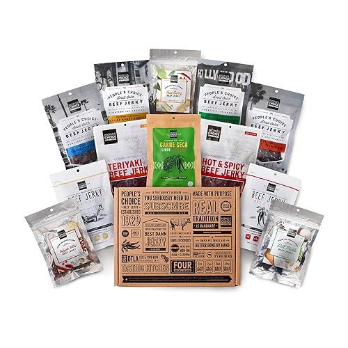 PEOPLES CHOICE BEEF JERKY VARIETY PACK HIGH PROTEIN SNACK SAMPLER GIFT FOR MEN, 12 PIECES