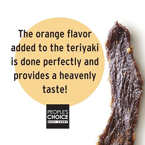 PEOPLE S CHOICE ORANGE HONEY TERIYAKI BEEF JERKY SWEET SAVORY SNACK, 8G PROTEIN, 1 LB USA MADE
