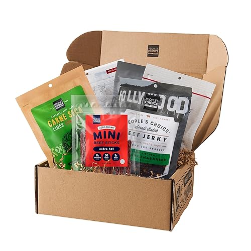 PEOPLE S CHOICE SPICY BEEF JERKY VARIETY PACK HIGH PROTEIN MEAT SNACK 6 BAGS MADE IN USA