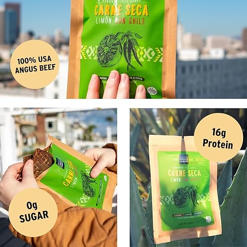 PEOPLE S CHOICE BEEF JERKY LIMóN CON CHILE, 16G PROTEIN, SUGAR-FREE, KETO, 1LB BAG USA