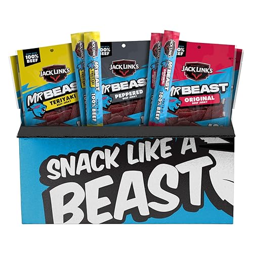 JACK LINK S X MRBEAST 9-COUNT BEEF JERKY VARIETY PACK 100 REAL BEEF SNACKS, PANTRY-READY