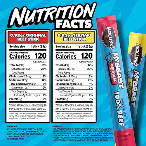 JACK LINK S X MRBEAST 9-COUNT BEEF JERKY VARIETY PACK 100 REAL BEEF SNACKS, PANTRY-READY