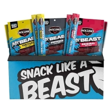 JACK LINK S X MRBEAST 9-COUNT BEEF JERKY VARIETY PACK 100 REAL BEEF SNACKS, PANTRY-READY