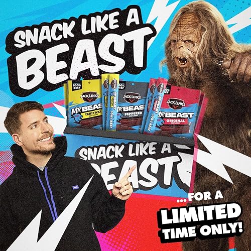 JACK LINK S X MRBEAST 9-COUNT BEEF JERKY VARIETY PACK 100 REAL BEEF SNACKS, PANTRY-READY