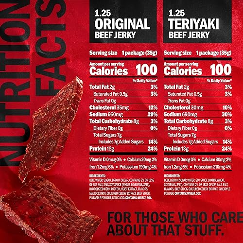 JACK LINKS BEEF JERKY VARIETY PACK 9-PACK 1.25OZ BAGS ORIGINAL TERIYAKI 13G PROTEIN
